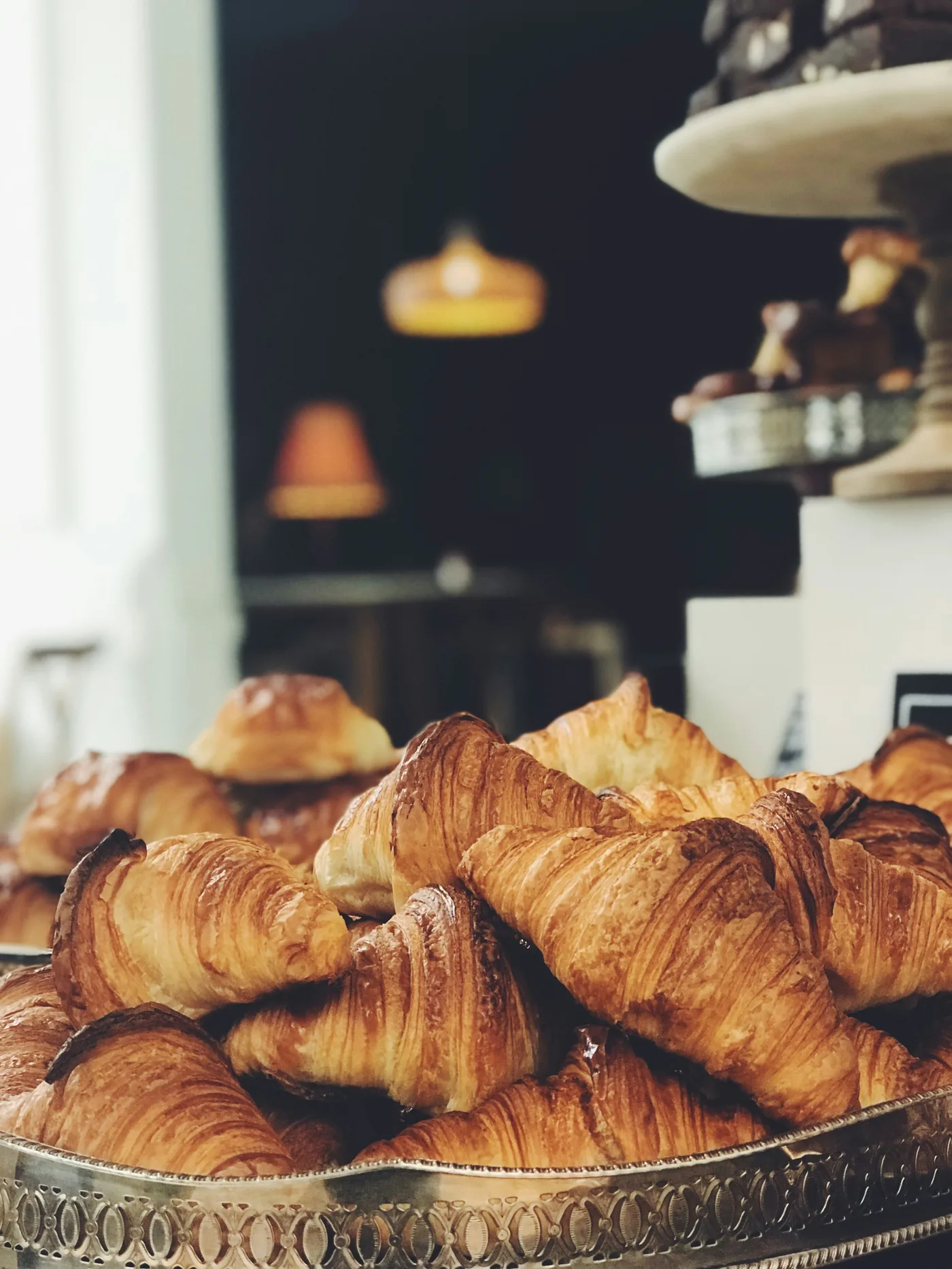 Pain au chocolat en gros plan